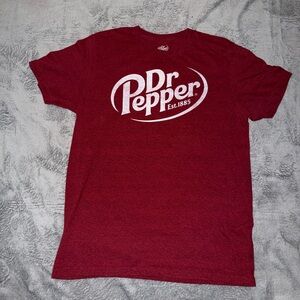 Dr. Pepper Logo Red Heather T-Shirt MEDIUM Tee Soda Advertising Tee